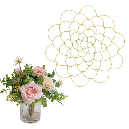 Stainless Steel Flower Arranger Frog, Wire Flower Arrangement Holder, Round Floral Lid Organizer Grid Tool, for Floral Plant Vase Stems Bouquets Fixation, Gold, 4 Inches 6" Gold