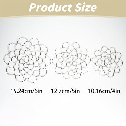 Stainless Steel Flower Arranger Frog, Wire Flower Arrangement Holder, Round Floral Lid Organizer Grid Tool, for Floral Plant Vase Stems Bouquets Fixation, Gold, 4 Inches 6" Gold