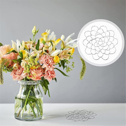 Stainless Steel Flower Arranger Frog, Wire Flower Arrangement Holder, Round Floral Lid Organizer Grid Tool, for Floral Plant Vase Stems Bouquets Fixation, Gold, 4 Inches 6" Gold