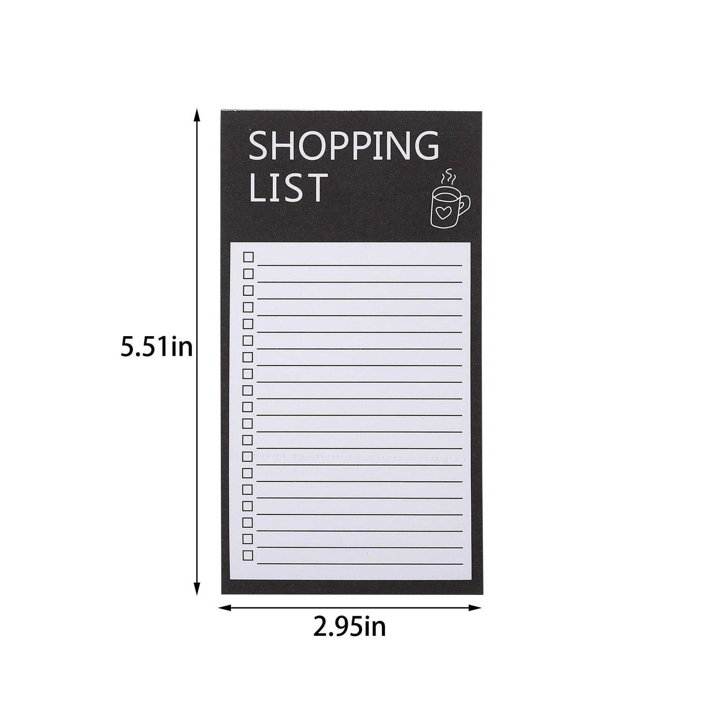 Magnetic Notepads for Fridge, Big Notepads for Shopping List,Reminders -Strong Magnetic Back- Memo Pads,Full Magnet Back Design Notepad for Shopping Lists,2.95x5.51" 50 Sheets Black