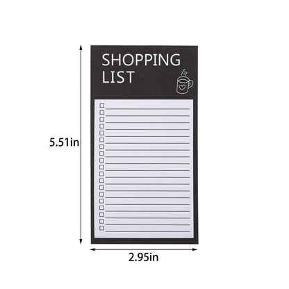 Magnetic Notepads for Fridge, Big Notepads for Shopping List,Reminders -Strong Magnetic Back- Memo Pads,Full Magnet Back Design Notepad for Shopping Lists,2.95x5.51" 50 Sheets Black