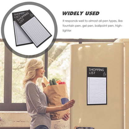 Magnetic Notepads for Fridge, Big Notepads for Shopping List,Reminders -Strong Magnetic Back- Memo Pads,Full Magnet Back Design Notepad for Shopping Lists,2.95x5.51" 50 Sheets Black