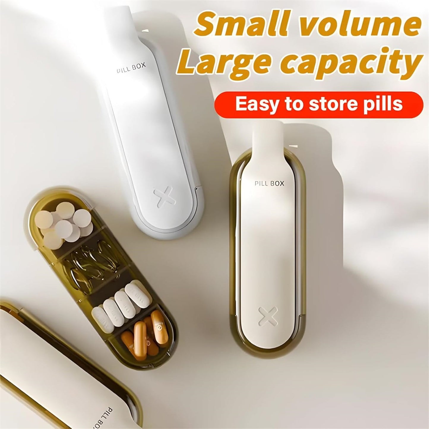 3-in-1 Pill Crusher and Pill Cutter with Storage Compartment for Tablets, Pill Grinder Fine Powder, Pill Cutter Splitter for Small or Large Pills, 1.57x2.36 4.72" x 1.37" x 0.78" White