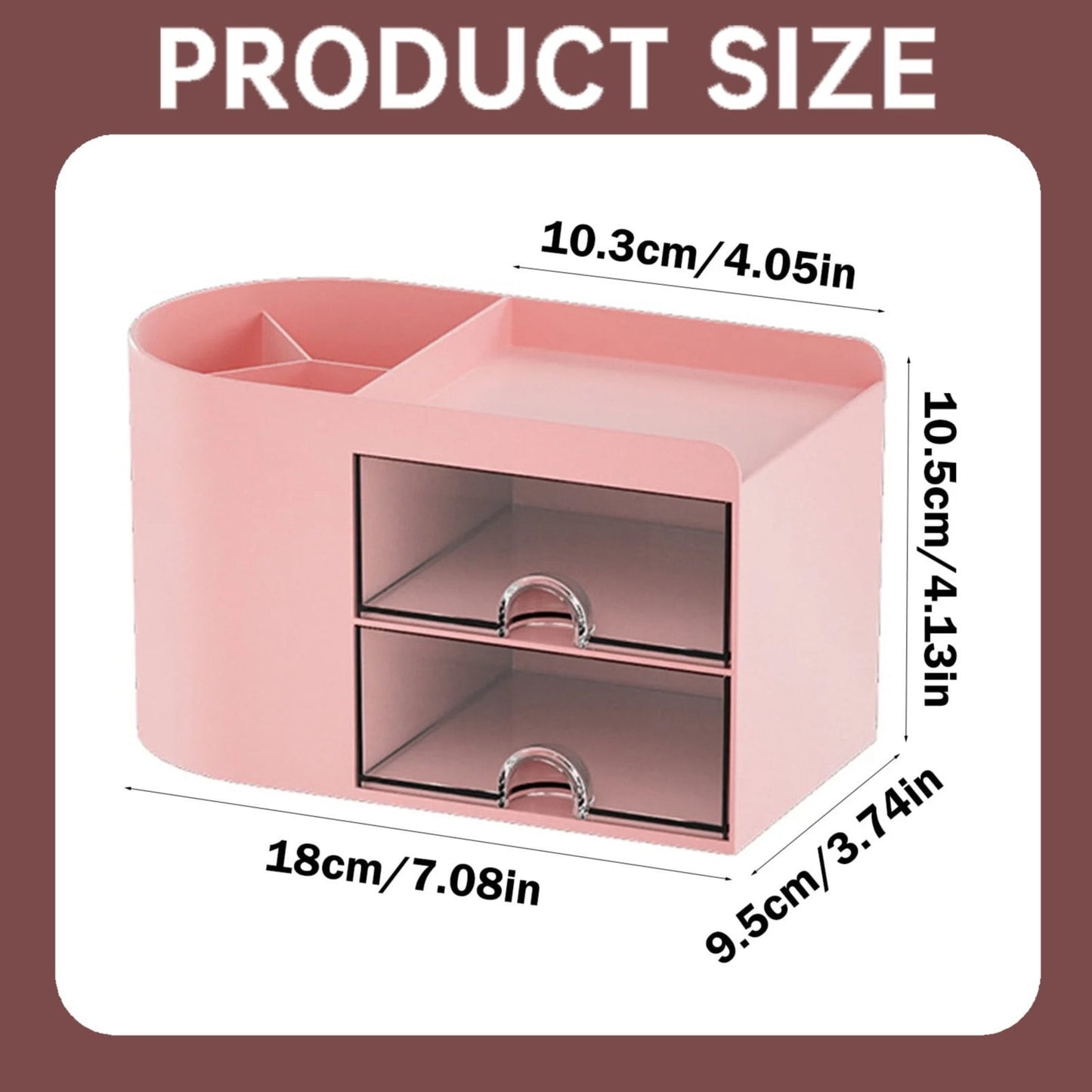 Rectangular Empty torage Box, Plastic Pencil Case, Clear Storage Container for Pencil,Crayon,Sticker,Cosmetics, 1 Pcs, 5.24x2.44x0.98 7.08" x 3.74" x 4.13" Pink