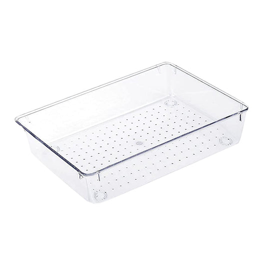 Rectangular Empty torage Box, Plastic Pencil Case, Clear Storage Container for Pencil,Crayon,Sticker,Cosmetics, 1 Pcs, 5.24x2.44x0.98 9.02" x 5.98" x 2.09" Purple