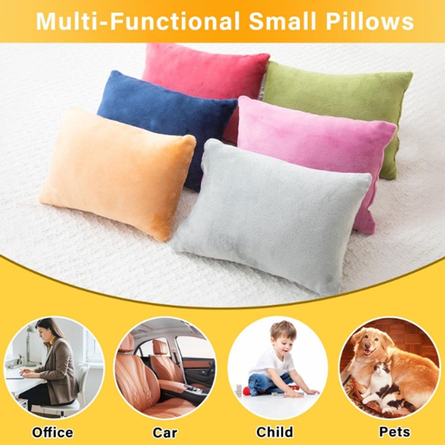 2 Pack Small Pillow, Cooling Memory Foam Mini Pillow 11 X 7 Inches for Sleeping, Travel, Nap and Neck, Knee, Lumbar Support, Tiny Pillow Cushion for Pet, Dogs 11" x 7" Blue