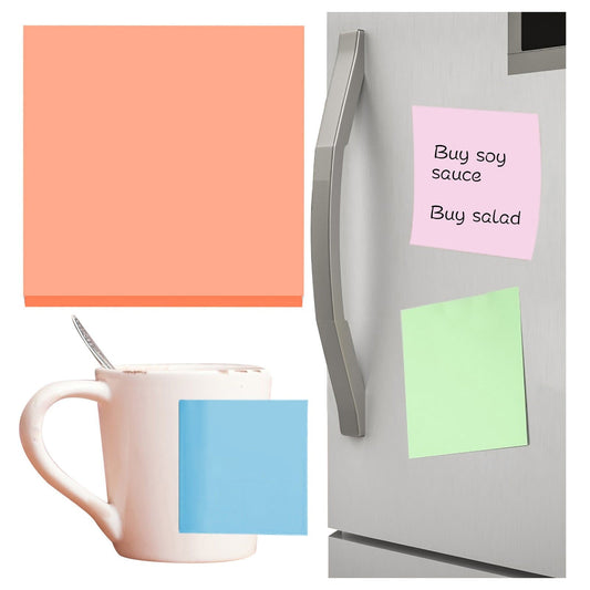 1 Pack Premium Multi-Use Sticky Notes 3x3 in Post Bright Stickies Colorful Super Sticking Power Memo Pads, Strong Adhesive, 100 Sheets/pad, Super Sticking Power Memo Pads(light blue,3x3") Fluorescent Pink