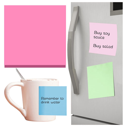 1 Pack Premium Multi-Use Sticky Notes 3x3 in Post Bright Stickies Colorful Super Sticking Power Memo Pads, Strong Adhesive, 100 Sheets/pad, Super Sticking Power Memo Pads(light blue,3x3") Fluorescent Rose Red