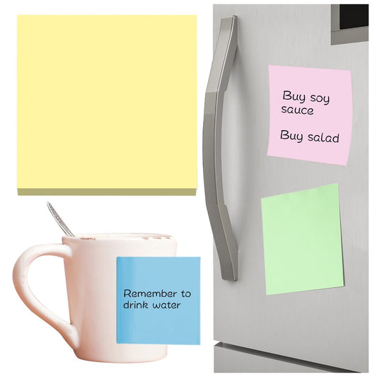 1 Pack Premium Multi-Use Sticky Notes 3x3 in Post Bright Stickies Colorful Super Sticking Power Memo Pads, Strong Adhesive, 100 Sheets/pad, Super Sticking Power Memo Pads(light blue,3x3") Light yellow