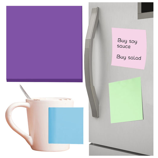 1 Pack Premium Multi-Use Sticky Notes 3x3 in Post Bright Stickies Colorful Super Sticking Power Memo Pads, Strong Adhesive, 100 Sheets/pad, Super Sticking Power Memo Pads(light blue,3x3") Purple