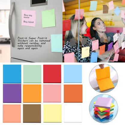 1 Pack Premium Multi-Use Sticky Notes 3x3 in Post Bright Stickies Colorful Super Sticking Power Memo Pads, Strong Adhesive, 100 Sheets/pad, Super Sticking Power Memo Pads(light blue,3x3") light blue
