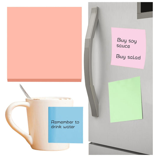 1 Pack Premium Multi-Use Sticky Notes 3x3 in Post Bright Stickies Colorful Super Sticking Power Memo Pads, Strong Adhesive, 100 Sheets/pad, Super Sticking Power Memo Pads(light blue,3x3") light pink