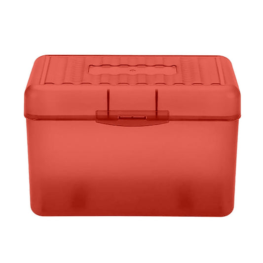 1Pc Index Card Holder,Index Card File with Flip Top,Plastic Card Holders,Note Flash Card Organizer Case,Index Card Holder,Photo Boxes Storage,Notecard Recipe,Holds Ideal for Filing Cards(Red) Red