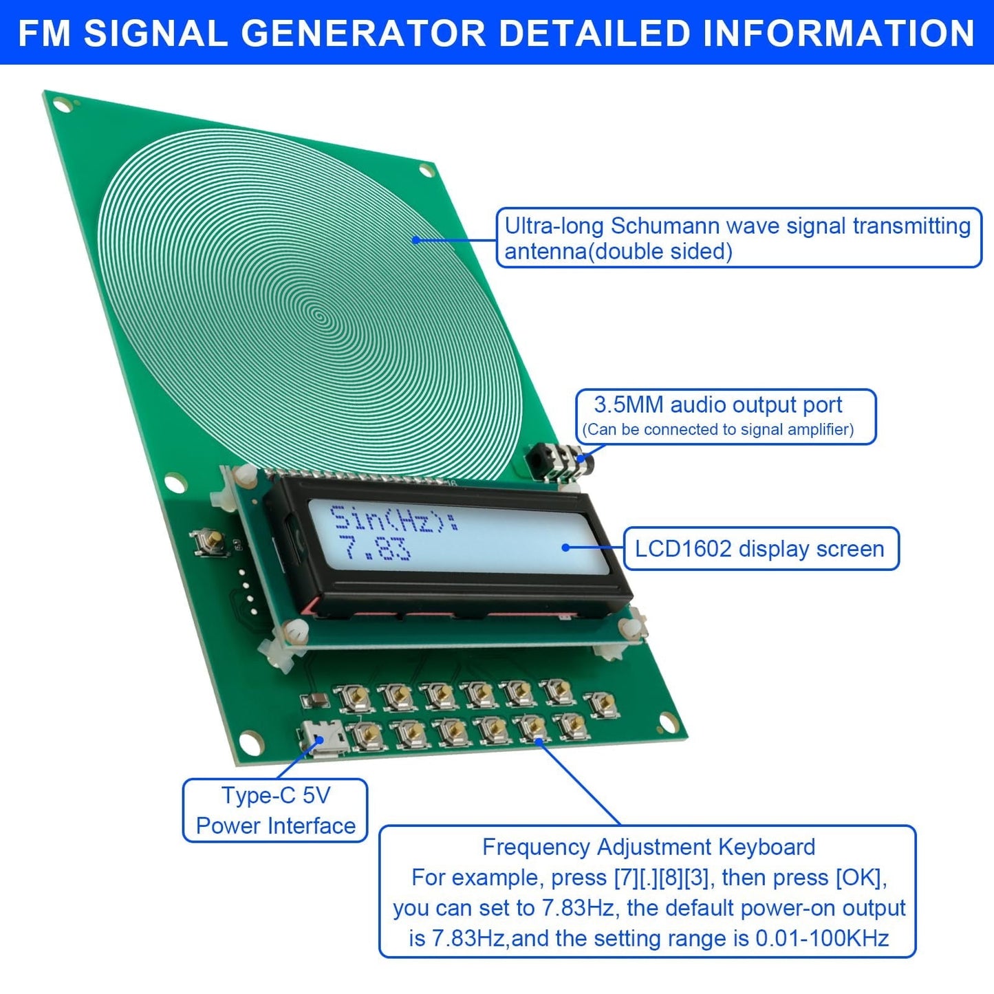 Schumann Waves Resonance Generator,Adjustable Frequency Range,Portable EMF Neutralizer for Meditation,Sleep,and Relaxation,USB-Powered Design for Home,Yoga,or Office Environment. A