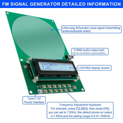 Schumann Waves Resonance Generator,Adjustable Frequency Range,Portable EMF Neutralizer for Meditation,Sleep,and Relaxation,USB-Powered Design for Home,Yoga,or Office Environment. A