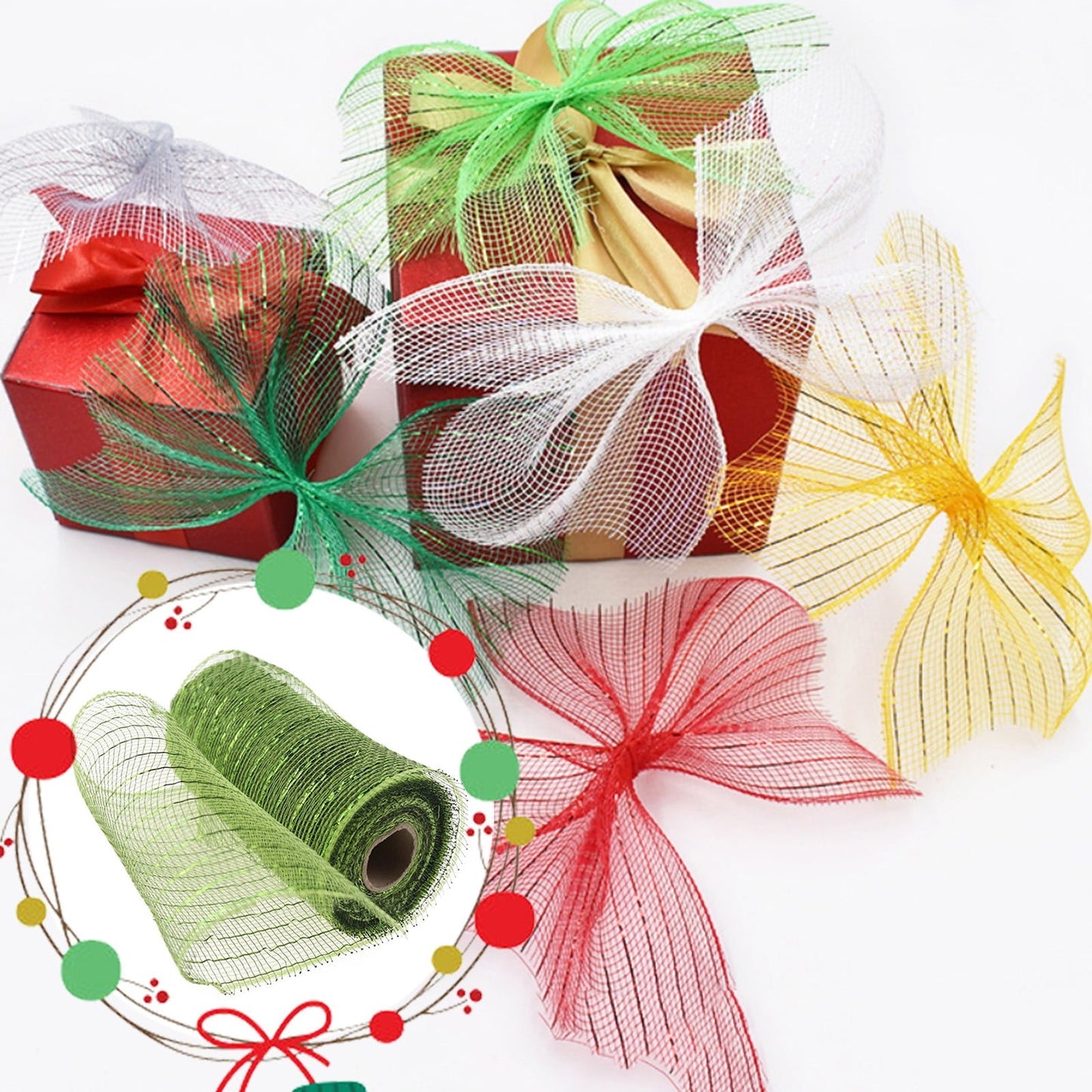 Poly Mesh Ribbon,6x338 Inch,Red Foil Mesh for Wreaths,Swags and Christmas Tree Decoration Ribbli Metallic Mesh Ribbon, Red Foil Mesh for Wreaths, Swags and Christmas Tree Decoration(Z1-Purple) army green