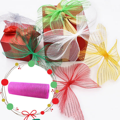 Poly Mesh Ribbon,6x338 Inch,Red Foil Mesh for Wreaths,Swags and Christmas Tree Decoration Ribbli Metallic Mesh Ribbon, Red Foil Mesh for Wreaths, Swags and Christmas Tree Decoration(Z1-Purple) pink