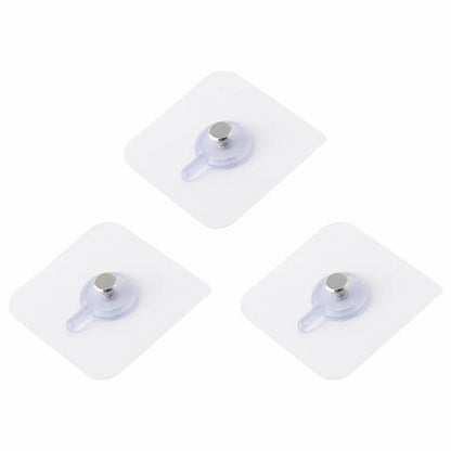 Self Adhesive Picture Hooks, Heavy Duty Picture Hangers Without Nails, Wall Hooks for Hanging, Transparent Waterproof Frame Hangers, Sticky Hook for Bathroom Kitchen, 3 Pcs, 2.4x2.4 2.4" x 2.4" White/3 Pcs