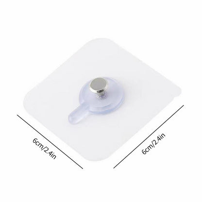 Self Adhesive Picture Hooks, Heavy Duty Picture Hangers Without Nails, Wall Hooks for Hanging, Transparent Waterproof Frame Hangers, Sticky Hook for Bathroom Kitchen, 3 Pcs, 2.4x2.4 2.4" x 2.4" White/3 Pcs