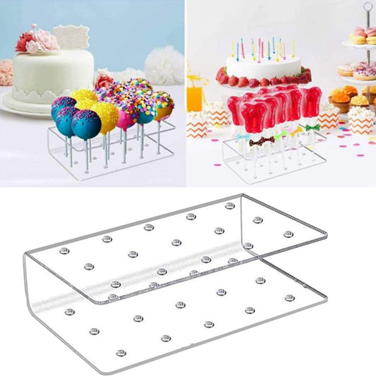 Cake Pop Stand 15 Holes Lollipop Display Stand, Acrylic Clear Cake Pop Holder Lollipop Display for Dessert Table Weddings Birthday Party Halloween Candy Decorative, 6.2x3.5x1.5 6.2" x 3.5" x 1.5" Clear