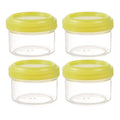 4Pcs Clear Plastic Jars With Lids,Small Plastic Storage Jars With Screw On Lids,Mini Wide-Mouth Refillable Storage Containers,Empty Round Containers For Candy,Beads,Lotion,Food Storage,Red Green