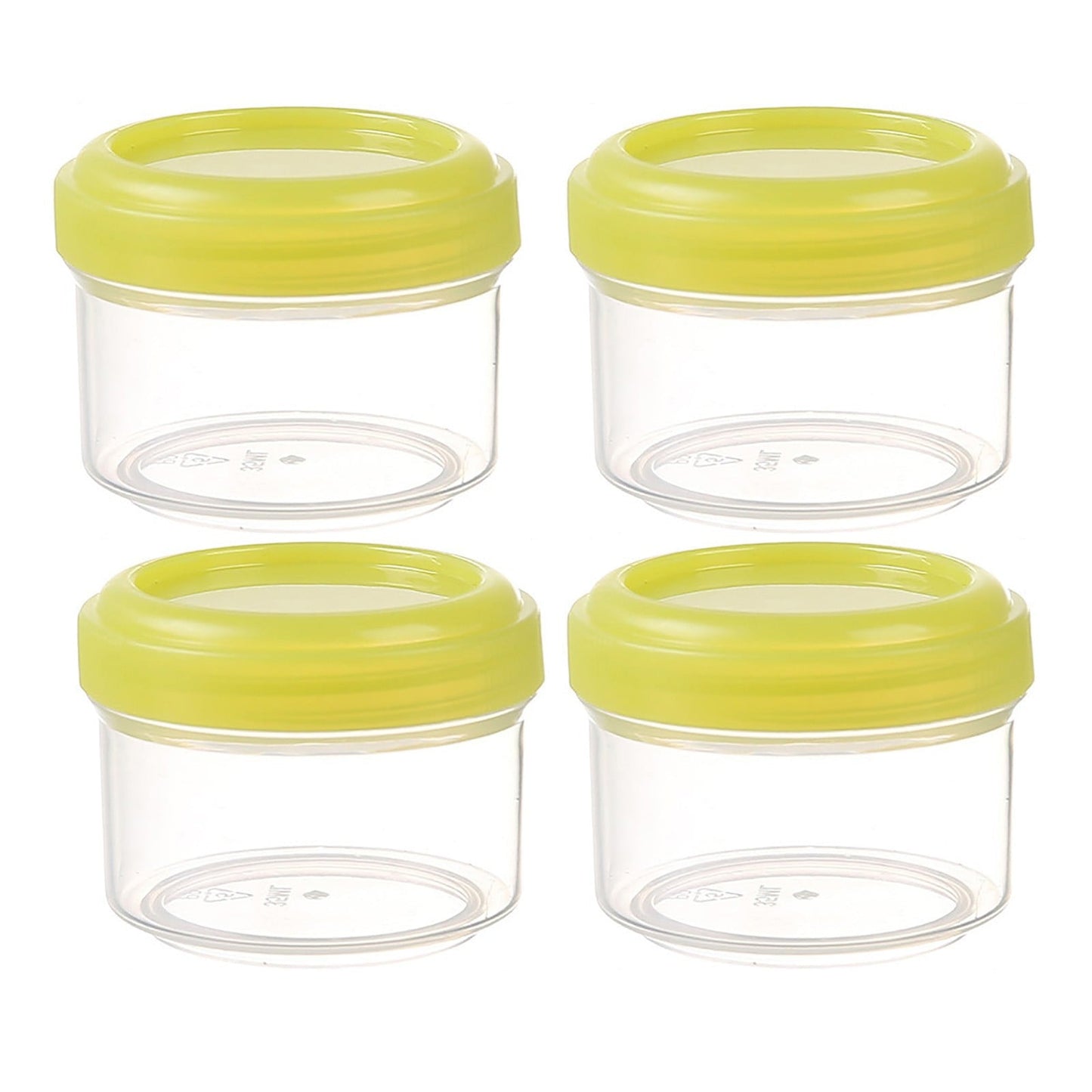 4Pcs Clear Plastic Jars With Lids,Small Plastic Storage Jars With Screw On Lids,Mini Wide-Mouth Refillable Storage Containers,Empty Round Containers For Candy,Beads,Lotion,Food Storage,Red Green