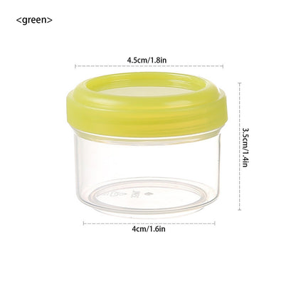 4Pcs Clear Plastic Jars With Lids,Small Plastic Storage Jars With Screw On Lids,Mini Wide-Mouth Refillable Storage Containers,Empty Round Containers For Candy,Beads,Lotion,Food Storage,Red Green