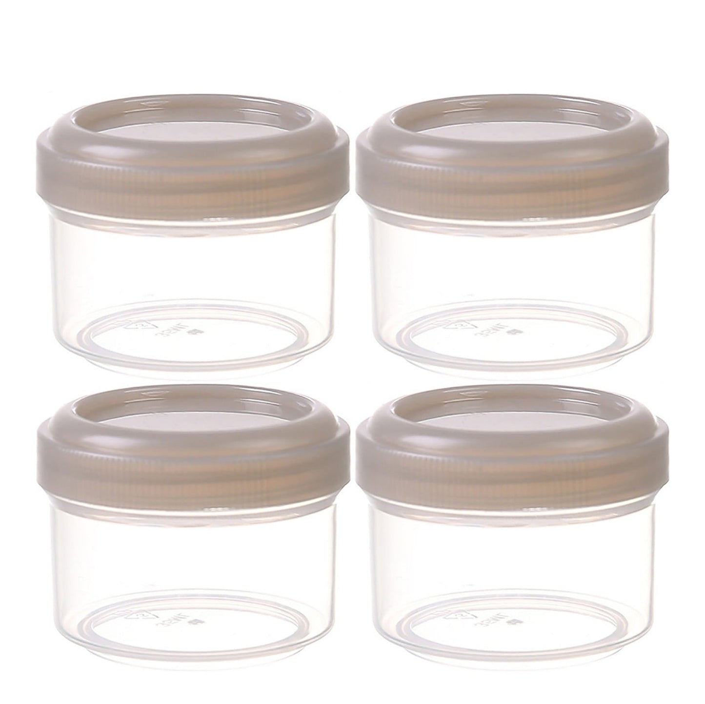 4Pcs Clear Plastic Jars With Lids,Small Plastic Storage Jars With Screw On Lids,Mini Wide-Mouth Refillable Storage Containers,Empty Round Containers For Candy,Beads,Lotion,Food Storage,Red Green