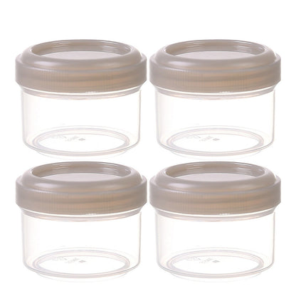 4Pcs Clear Plastic Jars With Lids,Small Plastic Storage Jars With Screw On Lids,Mini Wide-Mouth Refillable Storage Containers,Empty Round Containers For Candy,Beads,Lotion,Food Storage,Red Green