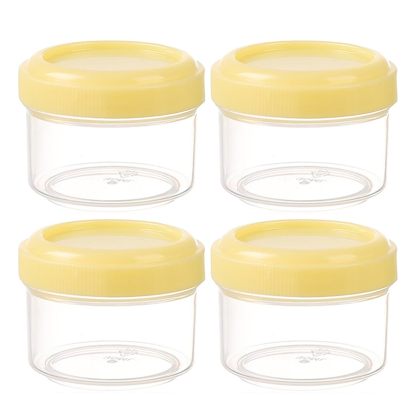 4Pcs Clear Plastic Jars With Lids,Small Plastic Storage Jars With Screw On Lids,Mini Wide-Mouth Refillable Storage Containers,Empty Round Containers For Candy,Beads,Lotion,Food Storage,Red Green