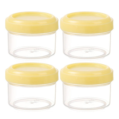 4Pcs Clear Plastic Jars With Lids,Small Plastic Storage Jars With Screw On Lids,Mini Wide-Mouth Refillable Storage Containers,Empty Round Containers For Candy,Beads,Lotion,Food Storage,Red Green