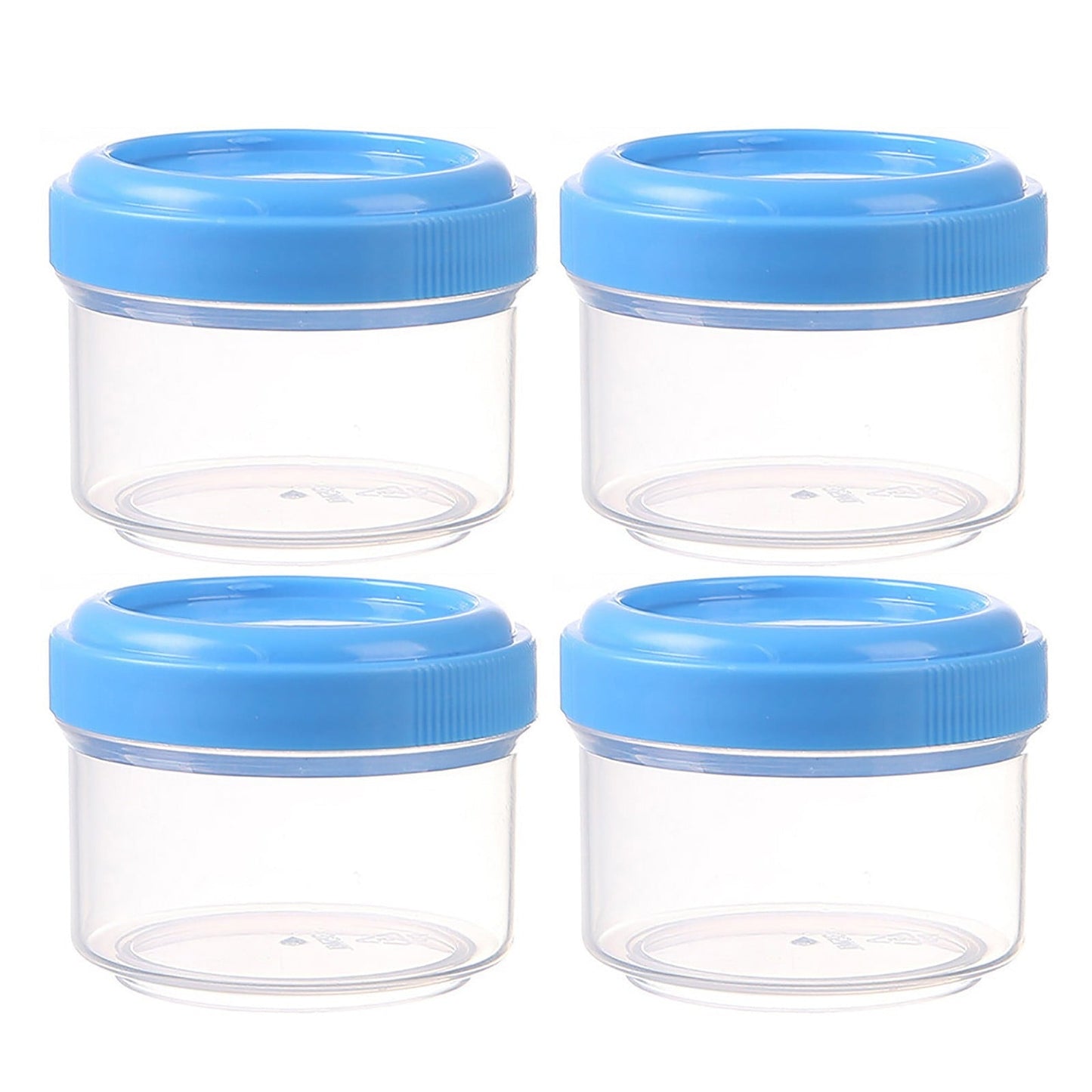 4Pcs Clear Plastic Jars With Lids,Small Plastic Storage Jars With Screw On Lids,Mini Wide-Mouth Refillable Storage Containers,Empty Round Containers For Candy,Beads,Lotion,Food Storage,Red Green