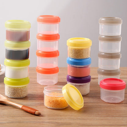 4Pcs Clear Plastic Jars With Lids,Small Plastic Storage Jars With Screw On Lids,Mini Wide-Mouth Refillable Storage Containers,Empty Round Containers For Candy,Beads,Lotion,Food Storage,Red Green