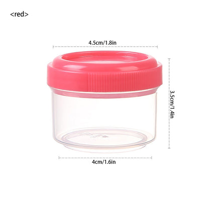 4Pcs Clear Plastic Jars With Lids,Small Plastic Storage Jars With Screw On Lids,Mini Wide-Mouth Refillable Storage Containers,Empty Round Containers For Candy,Beads,Lotion,Food Storage,Red Green