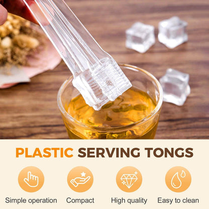 1Pcs Plastic Serving Tongs, 6.3 Inches Disposable Clear Plastic Tongs, Small Serving Tongs,Kitchen Mini Tongs,Small Serving Utensil Tongs For Party Food Buffet Appetizer Salad Catering Ice,(1PCS) 5PCS