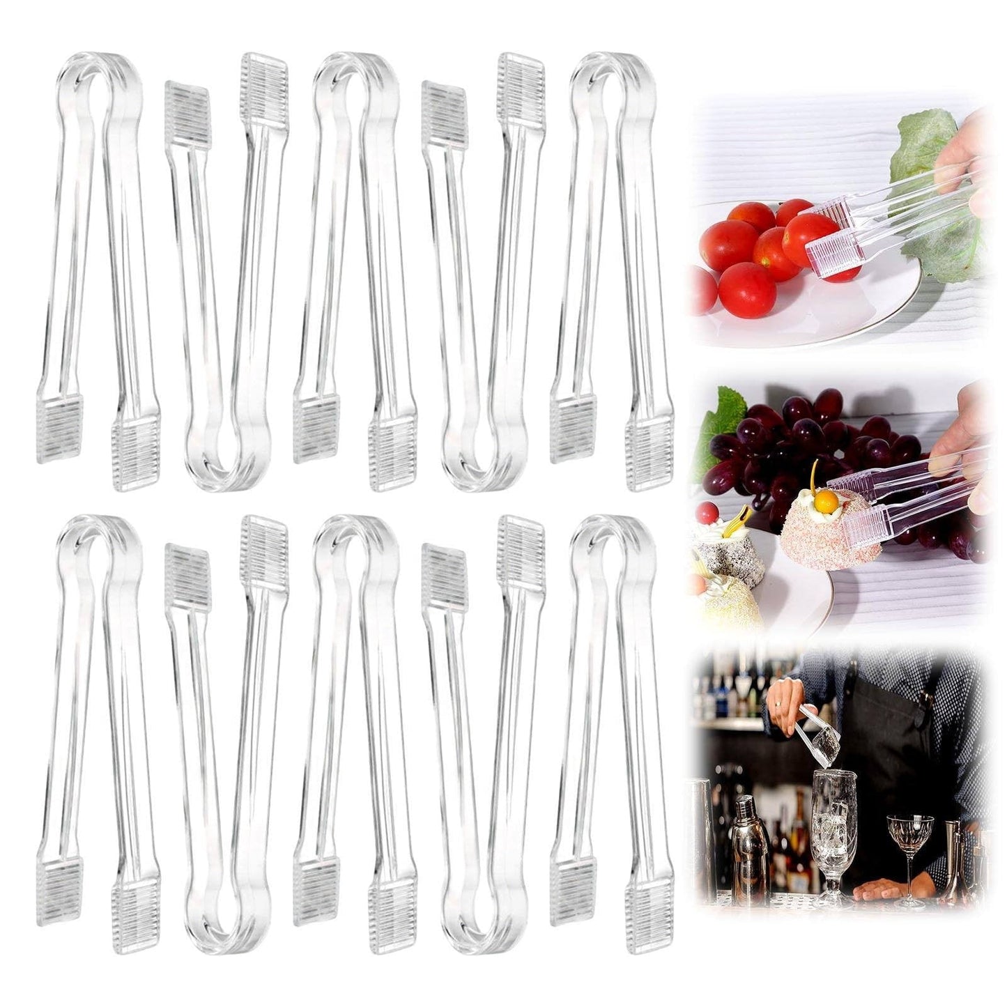1Pcs Plastic Serving Tongs, 6.3 Inches Disposable Clear Plastic Tongs, Small Serving Tongs,Kitchen Mini Tongs,Small Serving Utensil Tongs For Party Food Buffet Appetizer Salad Catering Ice,(1PCS) 5PCS