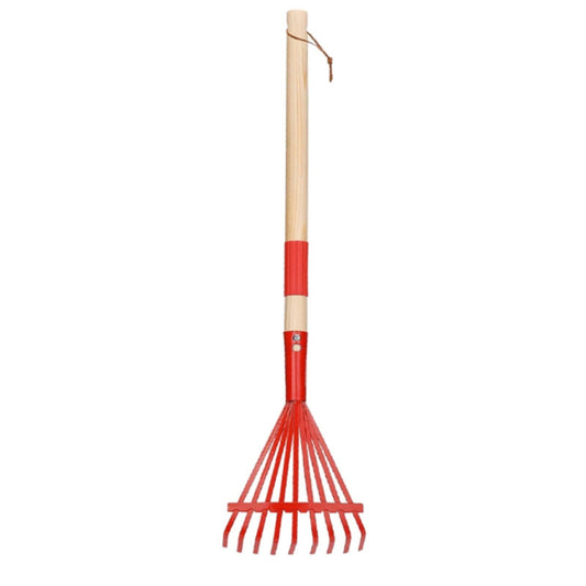 1Pcs Rake For Leaves,Rakes With Hardwood Handle,28" Small Rake With Durable Metal Head & Hardwood Handle, Mini Leaves Rake Lightweight & Cute Rakes With Heads Garden Tools Gifts,(Red) Red
