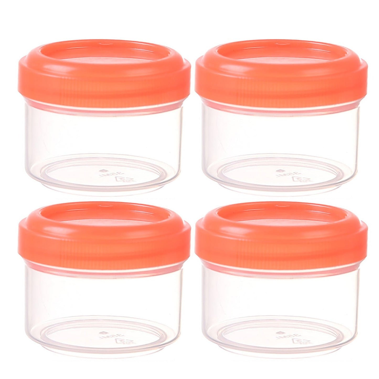 4Pcs Clear Plastic Jars With Lids,Small Plastic Storage Jars With Screw On Lids,Mini Wide-Mouth Refillable Storage Containers,Empty Round Containers For Candy,Beads,Lotion,Food Storage,Purple Orange