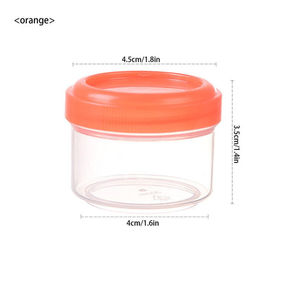 4Pcs Clear Plastic Jars With Lids,Small Plastic Storage Jars With Screw On Lids,Mini Wide-Mouth Refillable Storage Containers,Empty Round Containers For Candy,Beads,Lotion,Food Storage,Purple Orange