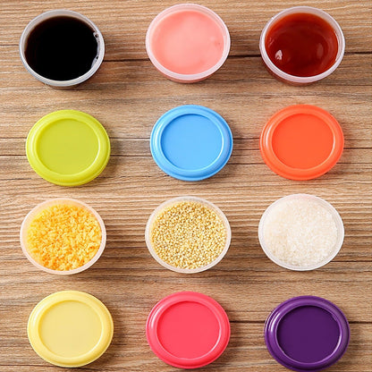 4Pcs Clear Plastic Jars With Lids,Small Plastic Storage Jars With Screw On Lids,Mini Wide-Mouth Refillable Storage Containers,Empty Round Containers For Candy,Beads,Lotion,Food Storage,Purple Orange