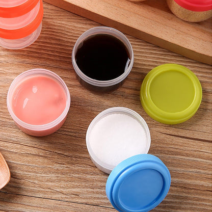 4Pcs Clear Plastic Jars With Lids,Small Plastic Storage Jars With Screw On Lids,Mini Wide-Mouth Refillable Storage Containers,Empty Round Containers For Candy,Beads,Lotion,Food Storage,Purple Orange