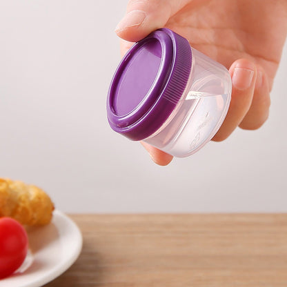4Pcs Clear Plastic Jars With Lids,Small Plastic Storage Jars With Screw On Lids,Mini Wide-Mouth Refillable Storage Containers,Empty Round Containers For Candy,Beads,Lotion,Food Storage,Purple Orange