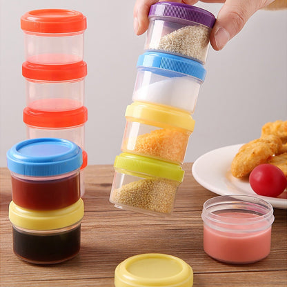 4Pcs Clear Plastic Jars With Lids,Small Plastic Storage Jars With Screw On Lids,Mini Wide-Mouth Refillable Storage Containers,Empty Round Containers For Candy,Beads,Lotion,Food Storage,Purple Orange