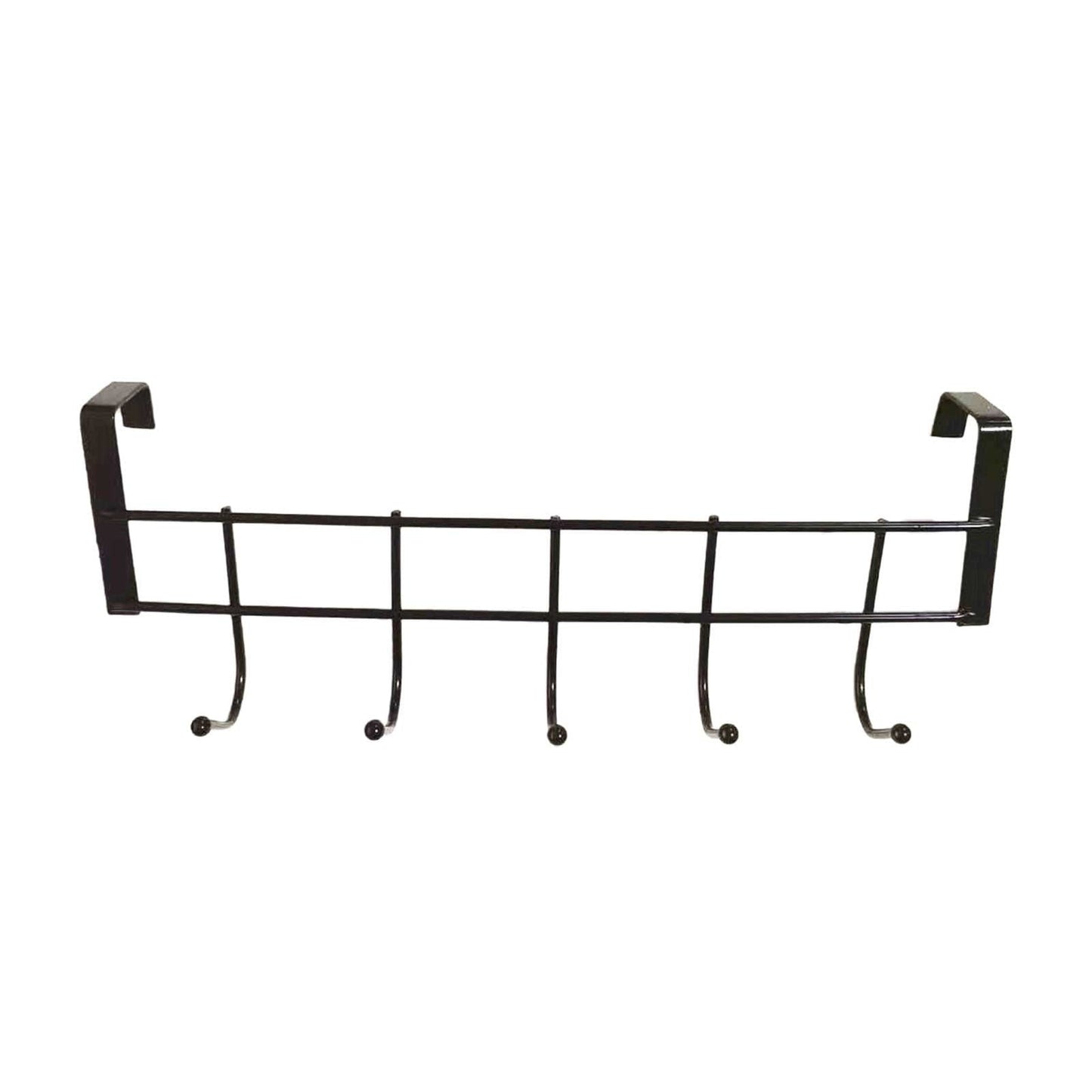Over The Door Hooks For Hanging, Over The Door Hanger, Over The Door Organizer,Over The Door Towel Rack For Bathroom With 5 Coat Hooks, Bathroom Towel Holder Towels Hanger,Bedroom Door Hooks,(Black) Black