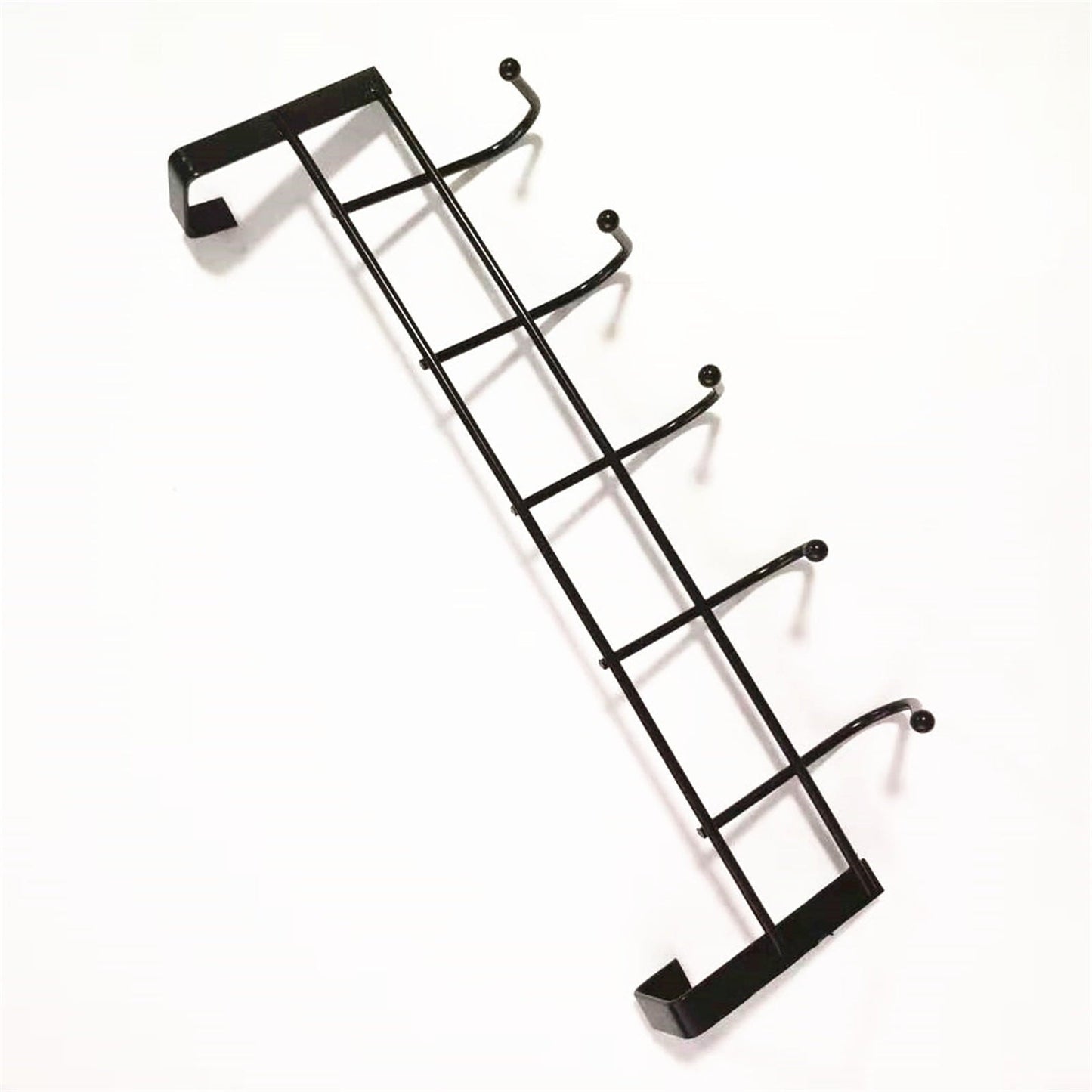 Over The Door Hooks For Hanging, Over The Door Hanger, Over The Door Organizer,Over The Door Towel Rack For Bathroom With 5 Coat Hooks, Bathroom Towel Holder Towels Hanger,Bedroom Door Hooks,(Black) Black-3PCS