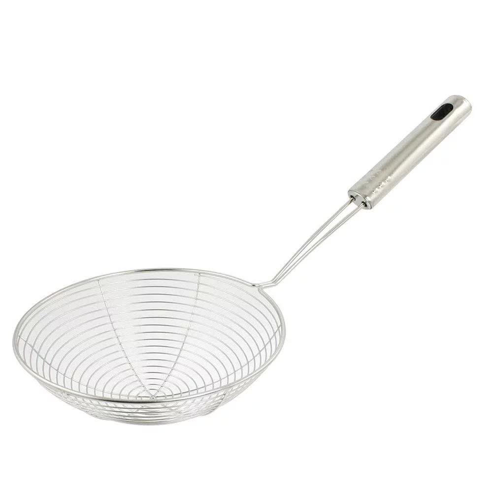 5.4 Inch Stainless Steel Spider Strainer, Pasta Strainer,Stainless Steel Wire Skimmer Spoon With Handle For Kitchen Frying Food, Pasta, Spaghetti, Noodle Spoon,Kitchen Utensils Tools Silver