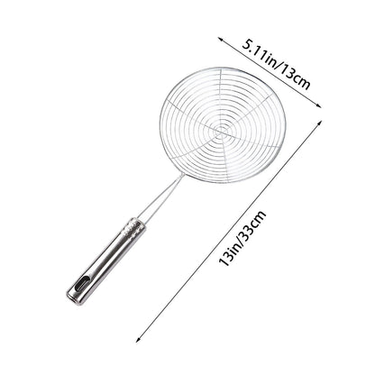 5.4 Inch Stainless Steel Spider Strainer, Pasta Strainer,Stainless Steel Wire Skimmer Spoon With Handle For Kitchen Frying Food, Pasta, Spaghetti, Noodle Spoon,Kitchen Utensils Tools Silver