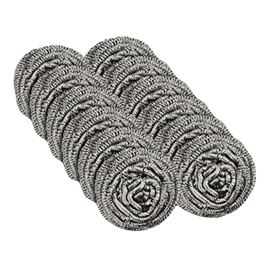 12 Pack Stainless Steel Scourers,Steel Scourers,Metal Wire Sponge Scouring Pads,Steel Wool Scrubber Pad Used For Dishes, Pots, Pans, And Ovens. Easy Scouring For Tough Kitchen Cleaning 12PCS