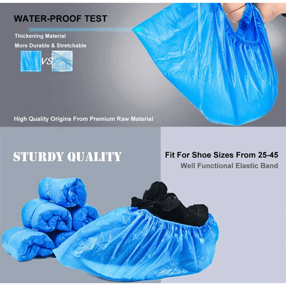 Shoe Covers Disposable Non-Slip For Indoors,100 Pieces (50 Pairs) Waterproof Shoe Booties Covers For Indoors,Waterproof Shoe Covers,Disposable Shoe Covers For Carpet Floor Protection 100PCS