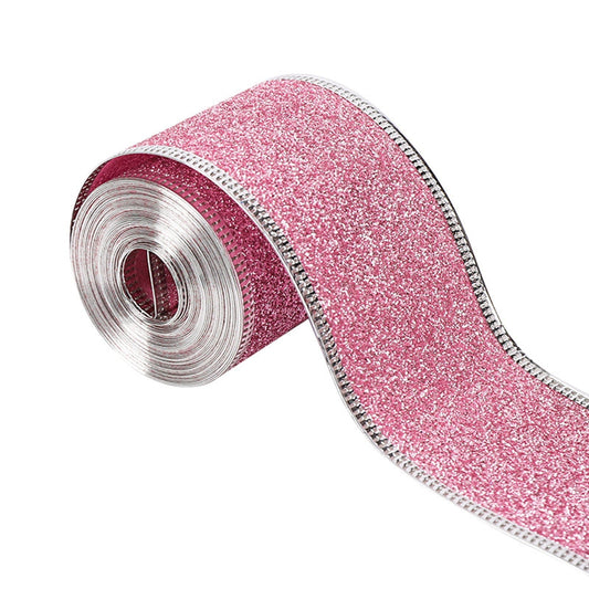 Christmas Red Plaid Ribbon,Wired Edge Wrapping Ribbons,Plaid Christmas Ribbon,Christmas Decorations,Tartan Decor For Gift Wrapping Xmas Crafts Wreath Diy Making Supplies Bow Decorations,Red Pink